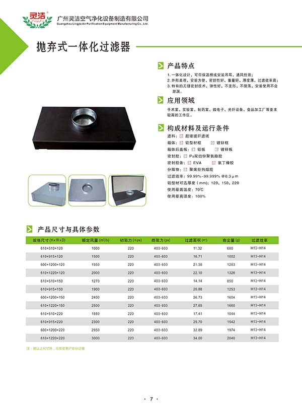 拋棄式一體化高效送風口結構說明 拋棄式一體化高效送風口結構說明